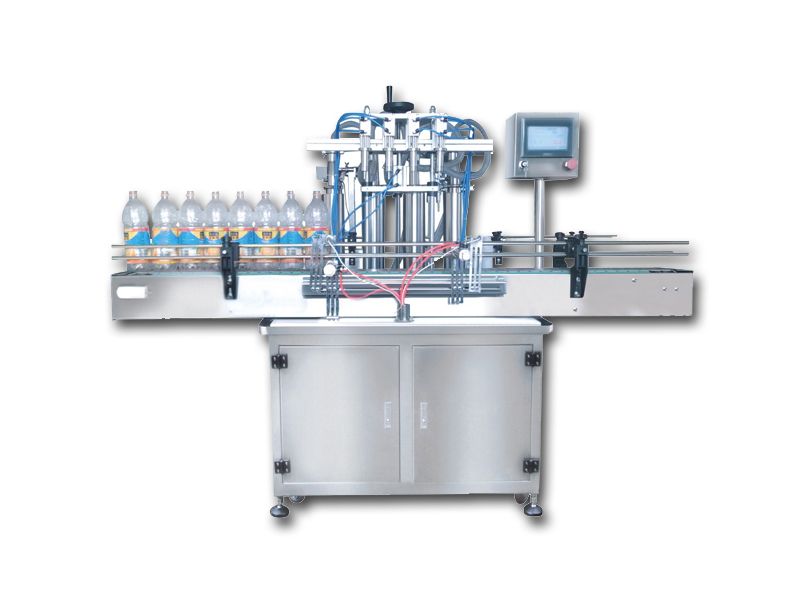 Four head full automatic piston type liquid filling machine